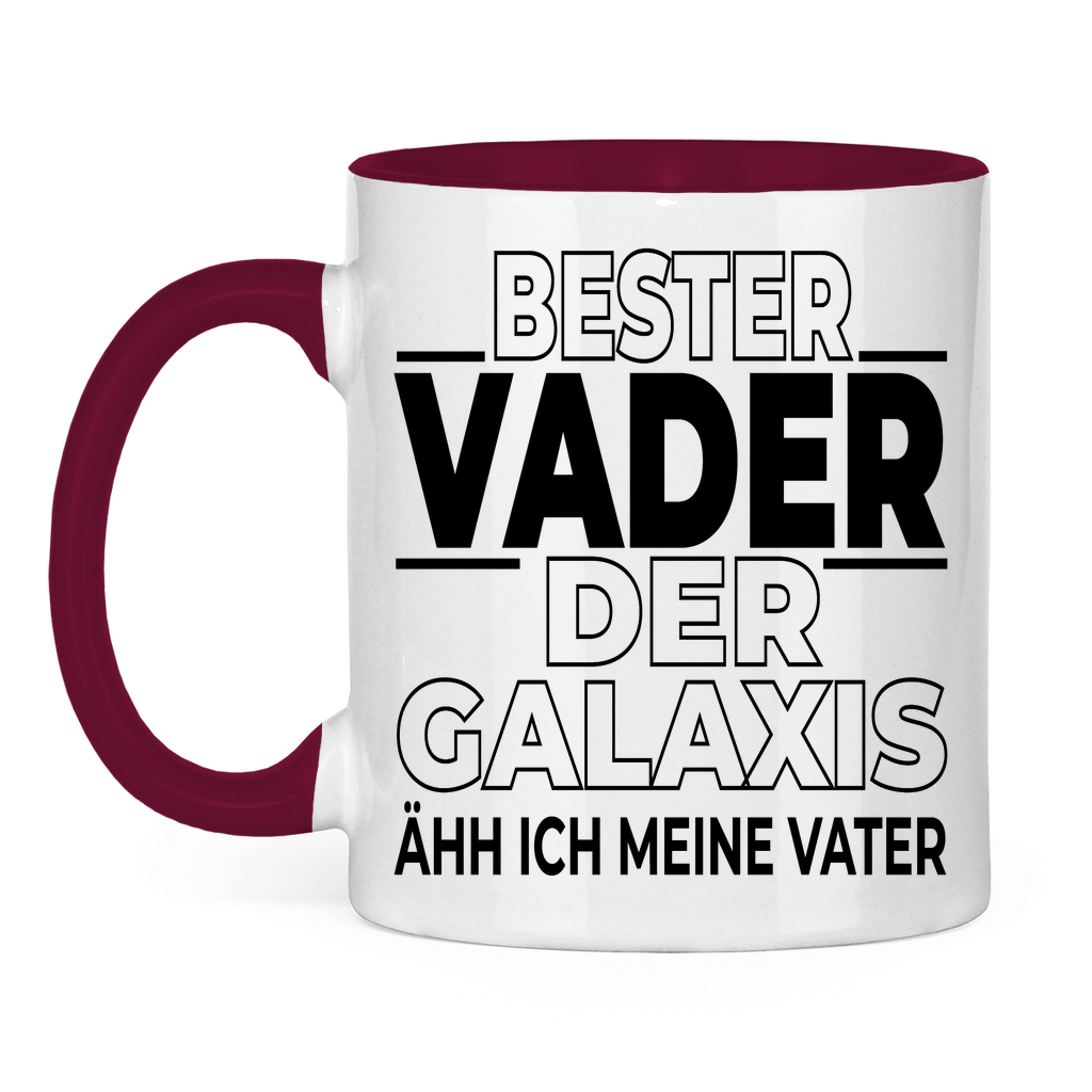 Bester Vader der Galaxis ähh ich meine Vater - Tasse zweifarbig Burgundy