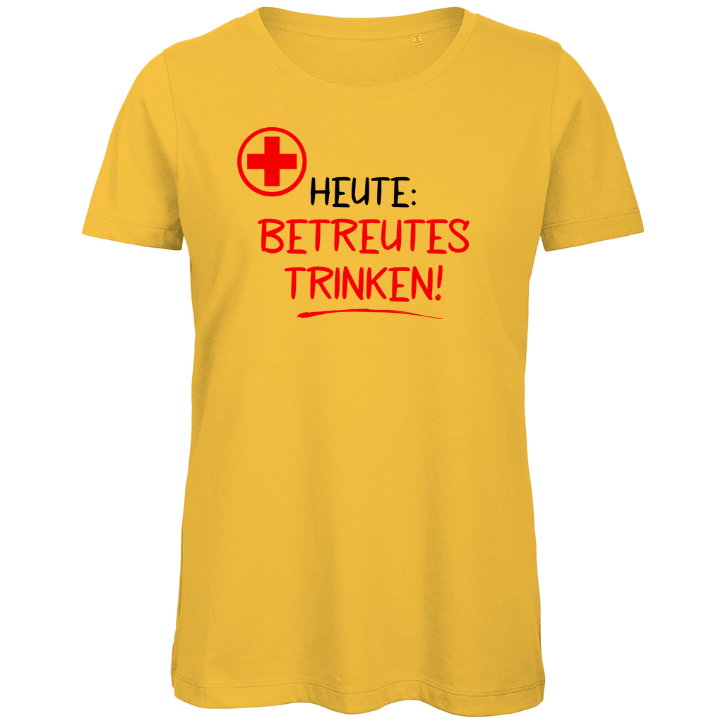 Heute betreutes Trinken! - Damen Premium Bio T-Shirt Gold
