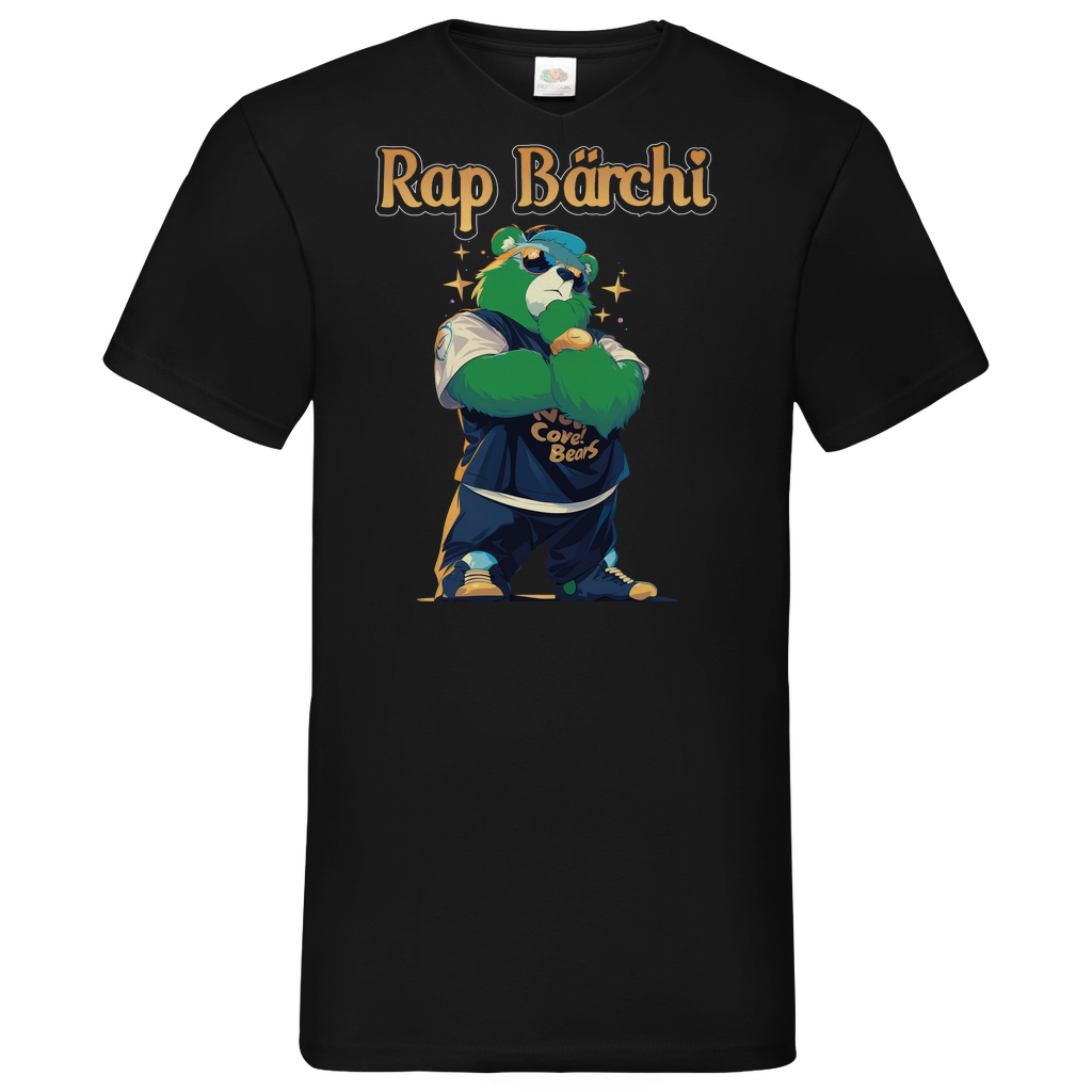 Rap Bärchi - Glücksbärchi - Herren V-Neck Shirt Black