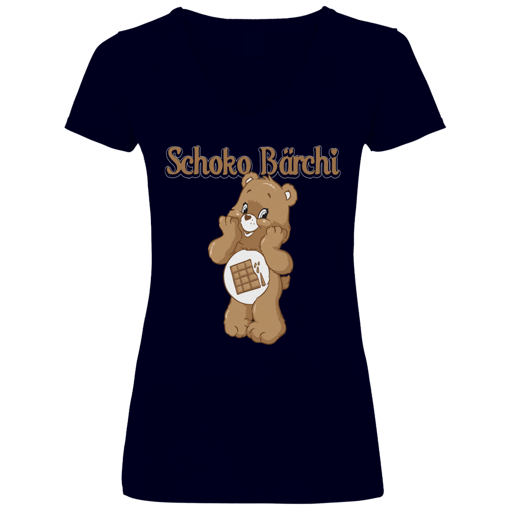 Schoko Bärchi - Glücksbärchi - V-Neck Damenshirt