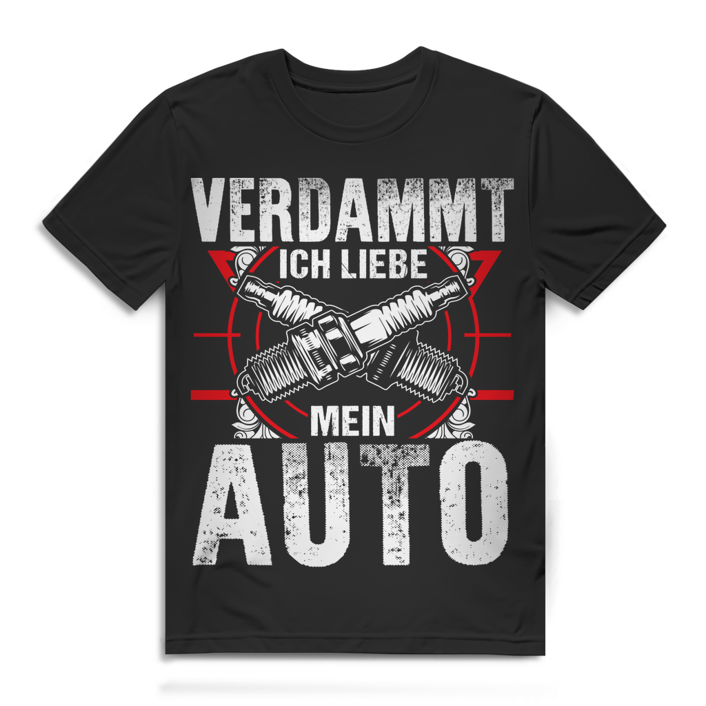 Verdammt ich liebe mein Auto – Herren Auto Statement Shirt aus Bio Baumwolle Black