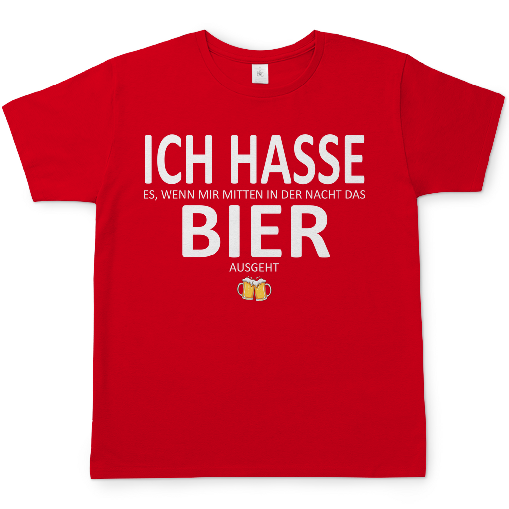Hasse es wenn mir Bier ausgeht - Herren Shirt Red