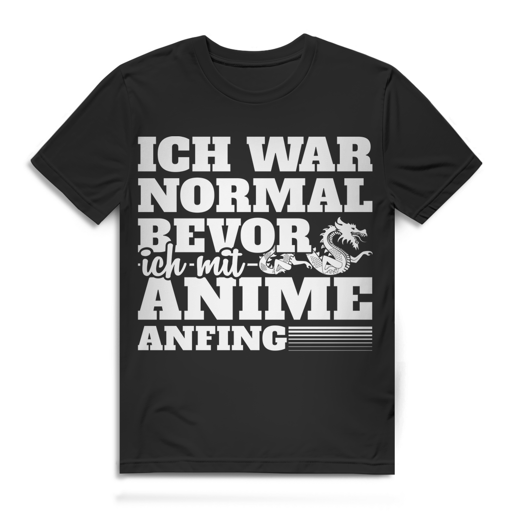 Herren Premium Bio T‑Shirt – Ich war normal bevor ich mit Anime anfing Otaku Black