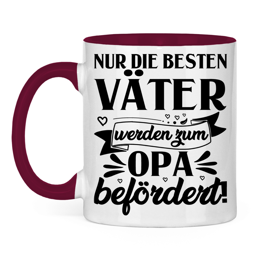 Nur die besten Väter werden zum Opa befördert! - Tasse zweifarbig Burgundy