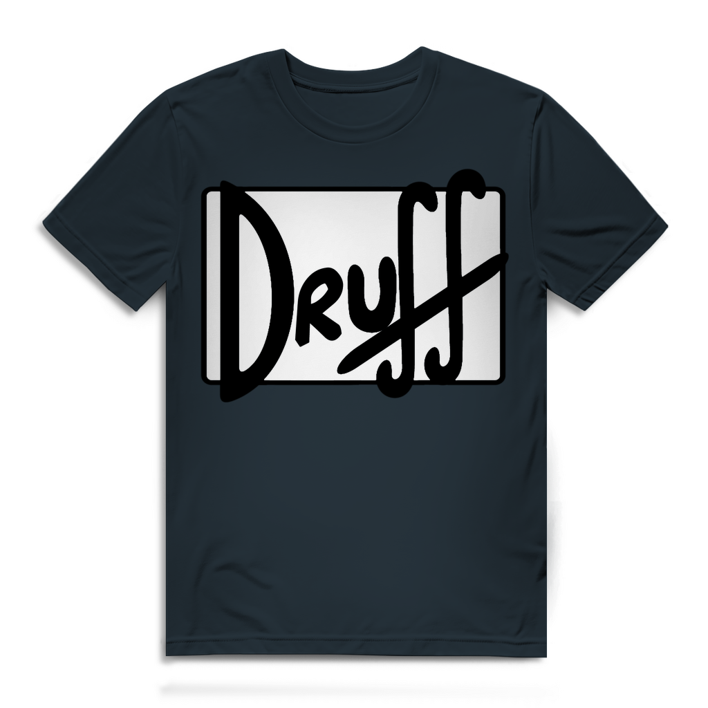 Herren Premium Bio T-Shirt druff – Bold Retro Logo Design im Cartoon-Style Dark Grey Solid