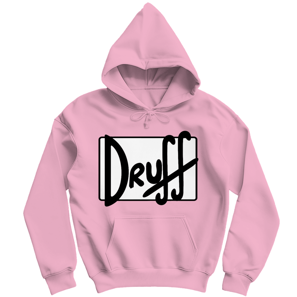 Herren Hoodie druff – Bold Retro Logo Design im Cartoon-Style Baby Pink