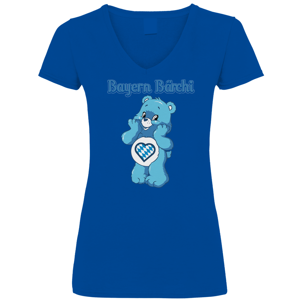 Bayern Bärchi - Glücksbärchi - V-Neck Damenshirt Royal Blue XL