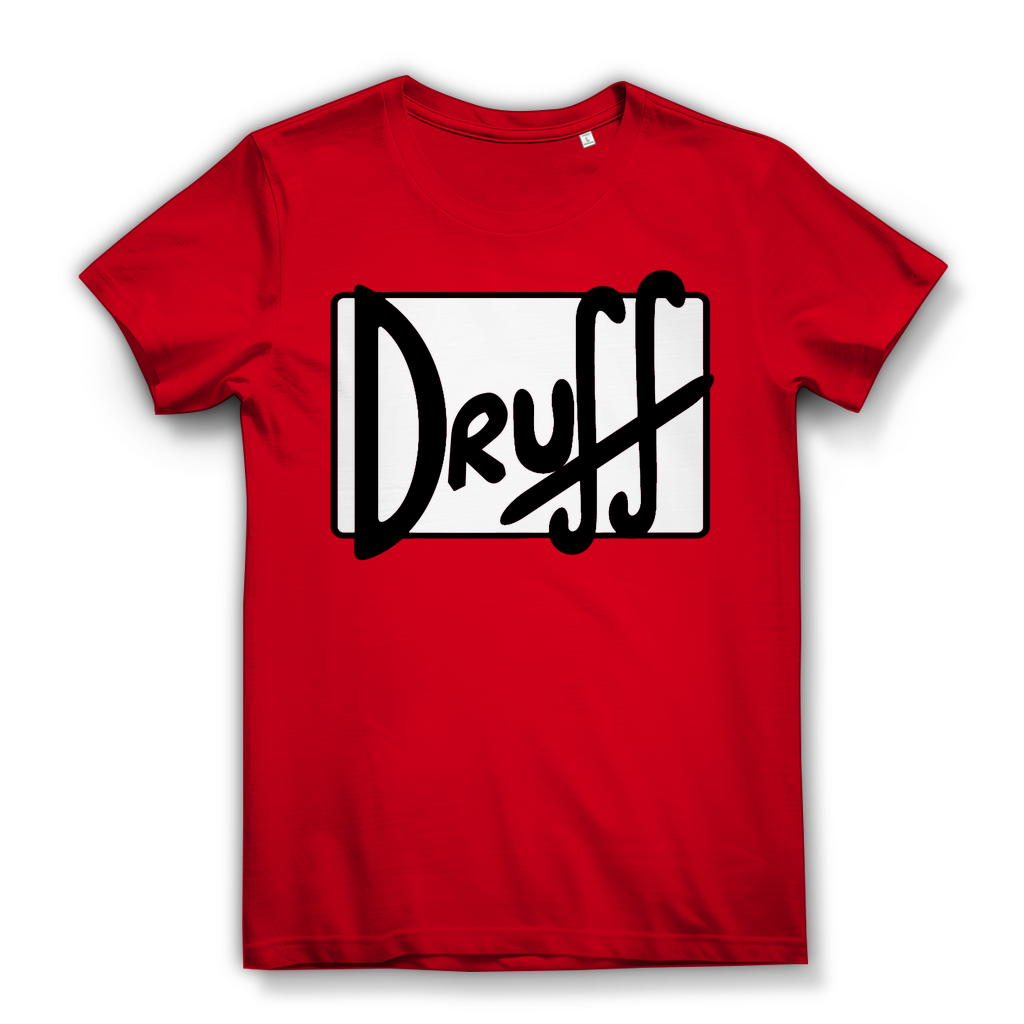 Damen Premium Bio T-Shirt druff – Bold Retro Logo Design im Cartoon-Style