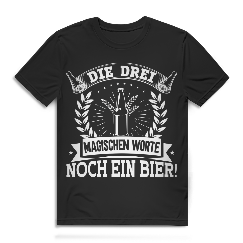 Herren T-Shirt Noch ein Bier – Die drei magischen Worte Bier Spruch Shirt