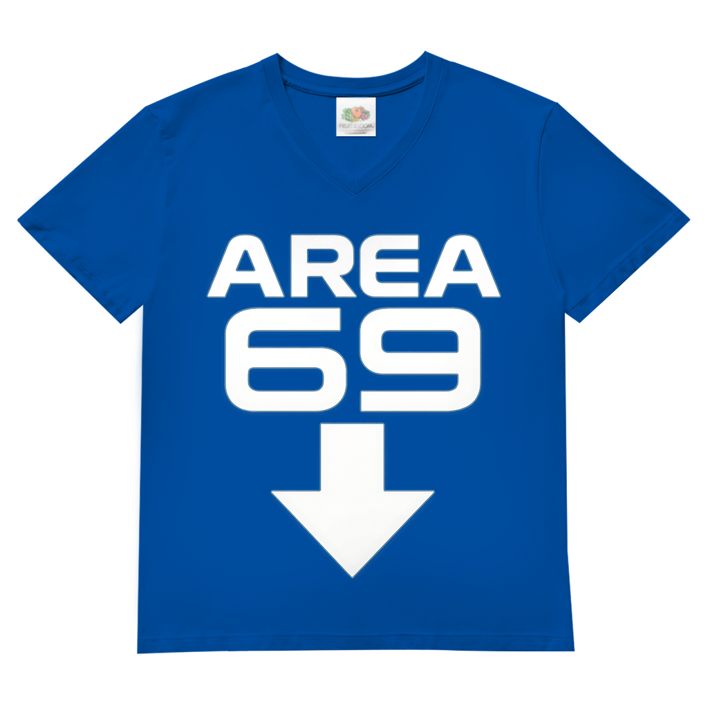 Herren V-Neck T-Shirt Area 69 Royal Blue