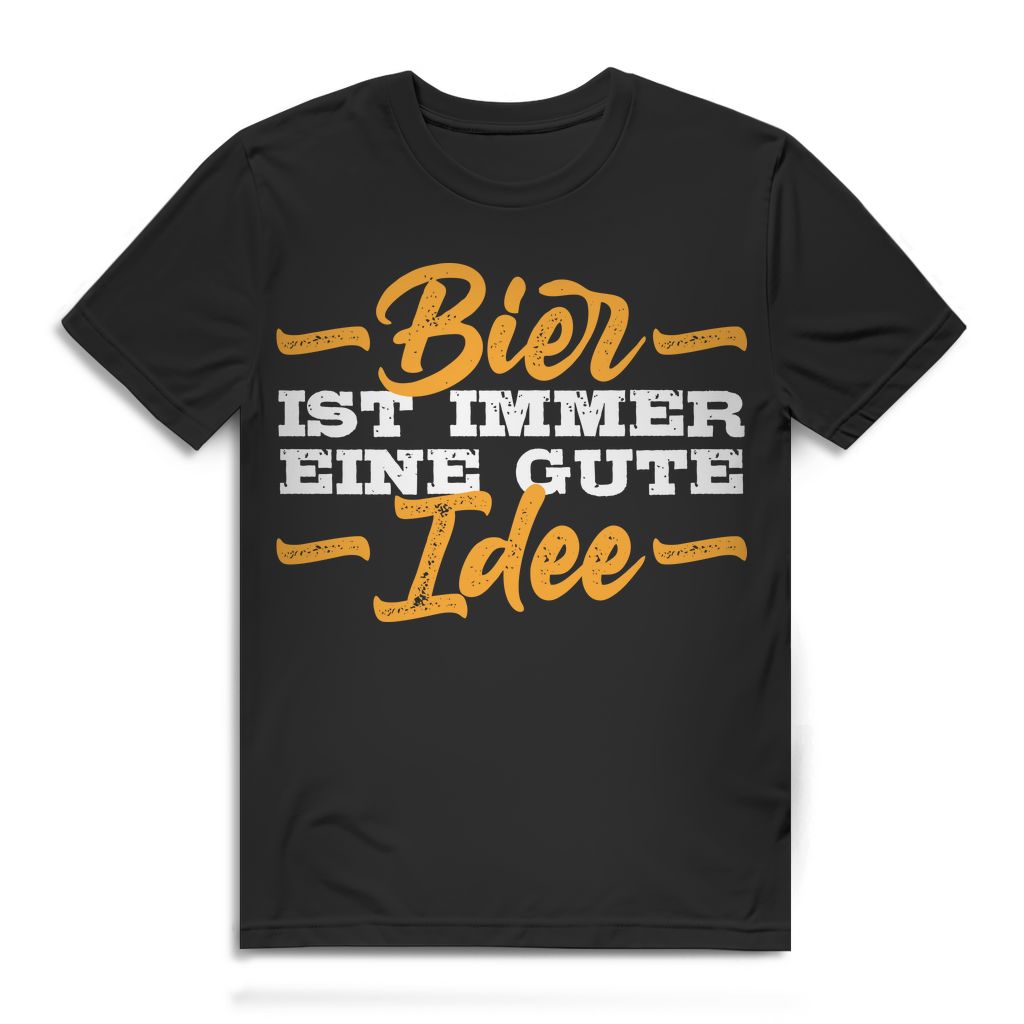 Bier ist immer eine gute Idee Shirt – Lustiges Männer T-Shirt für Biertrinker Black