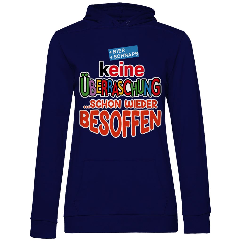 Keine Überraschung - schon wieder besoffen - Damen Hoodie Navy Blue