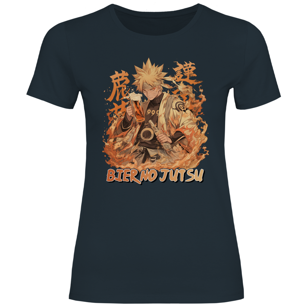 Naruto Bier no Jutsu - Damenshirt Dark Grey Solid