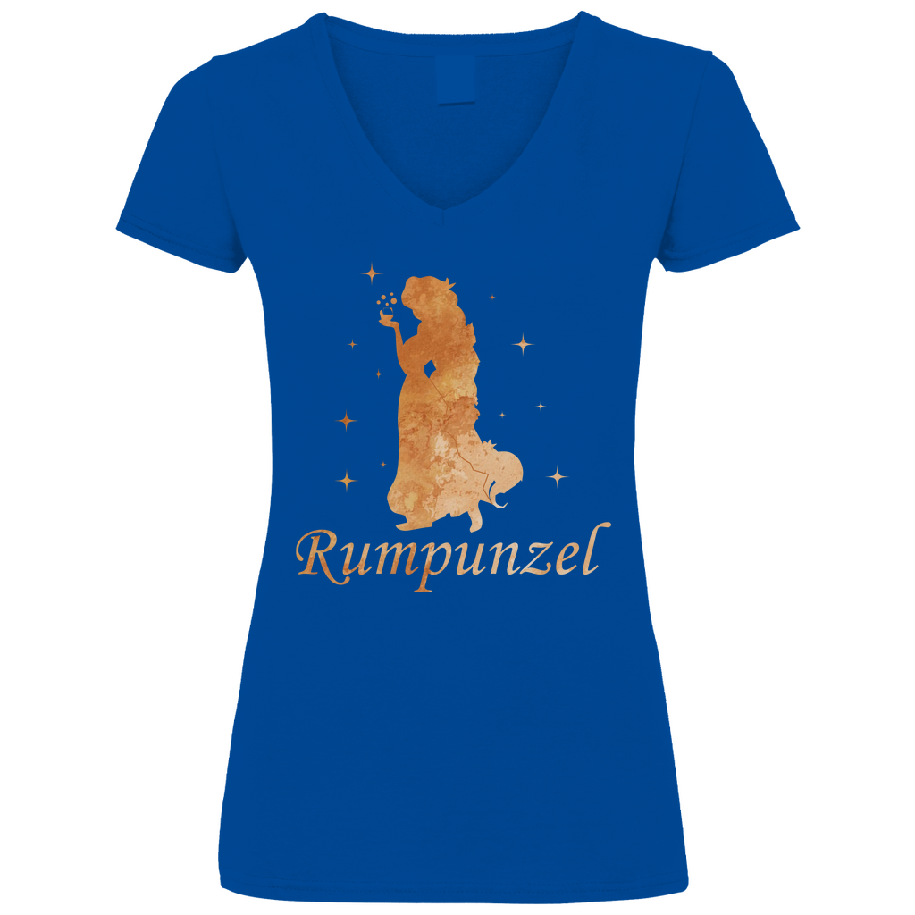 Rumpunzel - Prinzessin Aquarell - V-Neck Damenshirt
