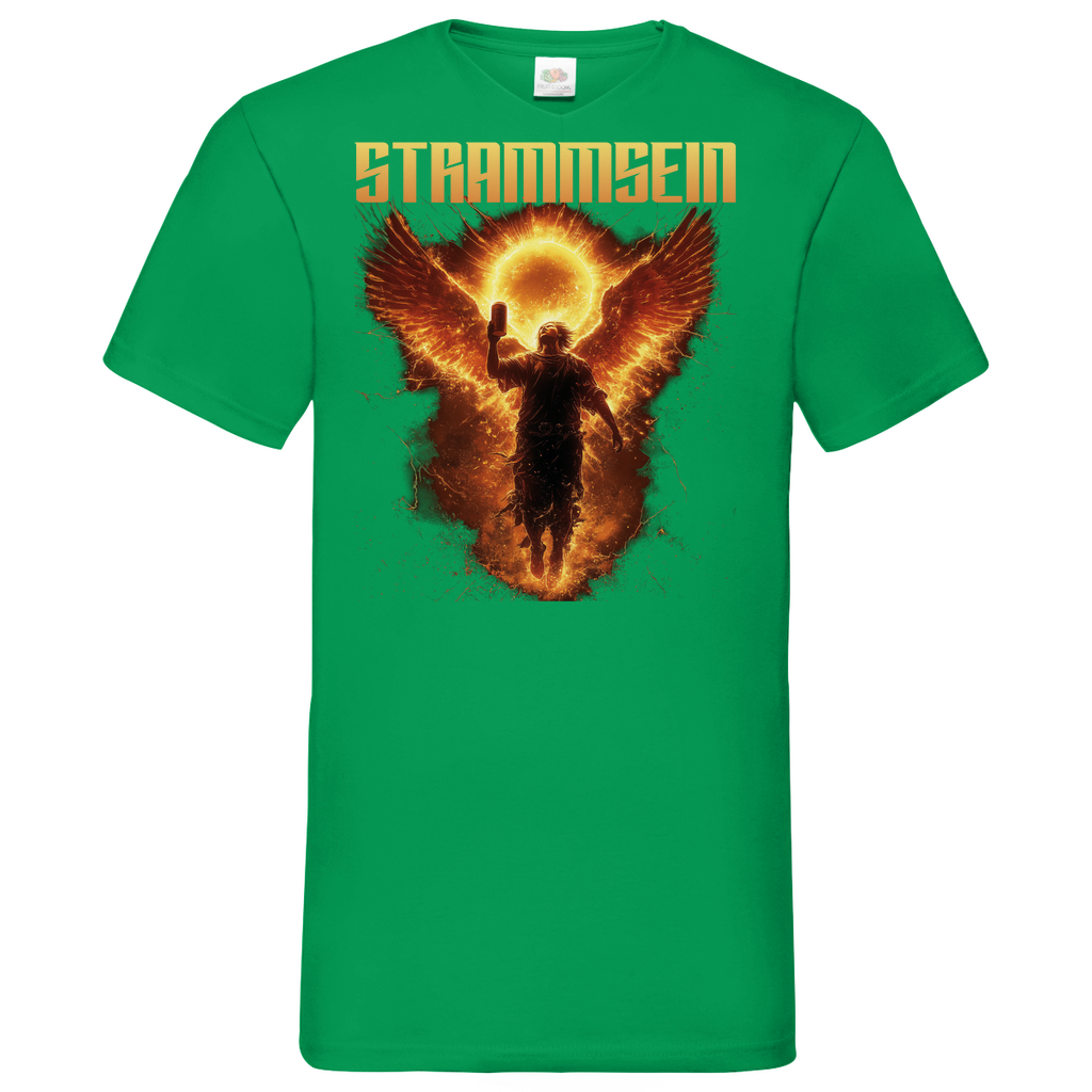 Strammsein Du Ich Wir Bier - Herren V-Neck Shirt Kelly Green