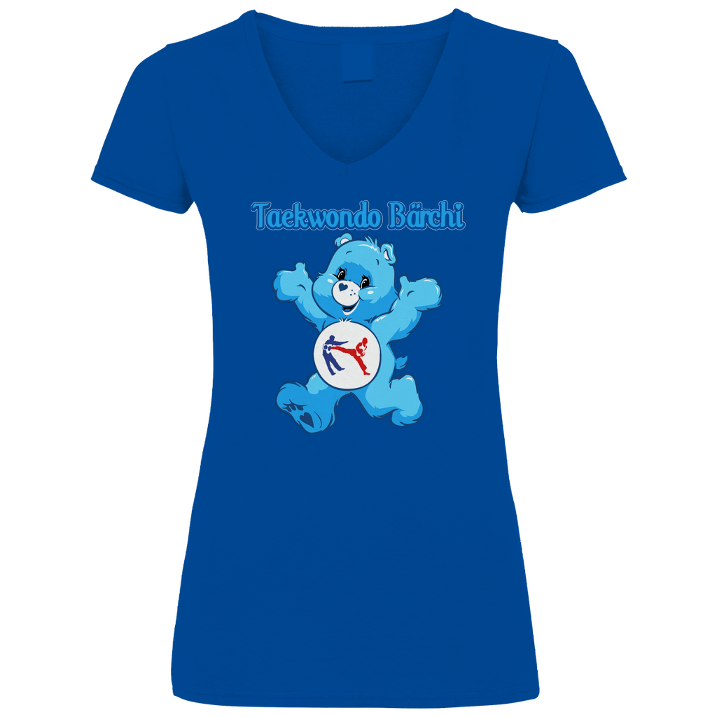 Taekwondo Bärchi - Glücksbärchi - V-Neck Damenshirt Royal Blue XL