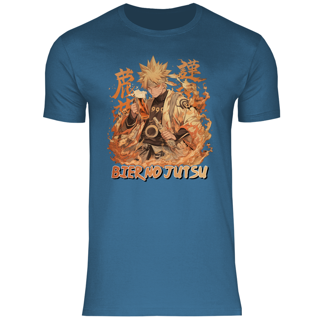 Naruto Bier no Jutsu - Herren Shirt Stone Blue