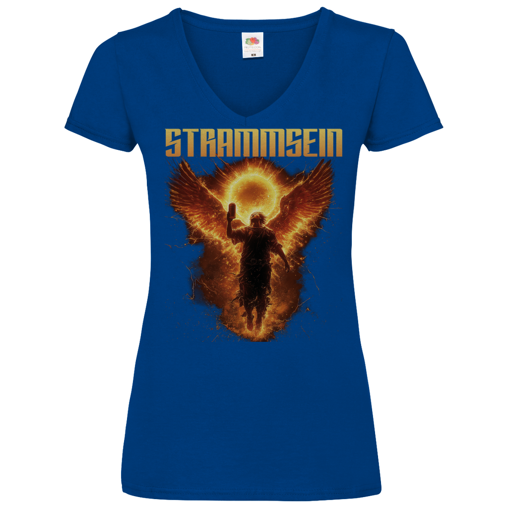 Strammsein Du Ich Wir Bier - V-Neck Damenshirt Royal Blue