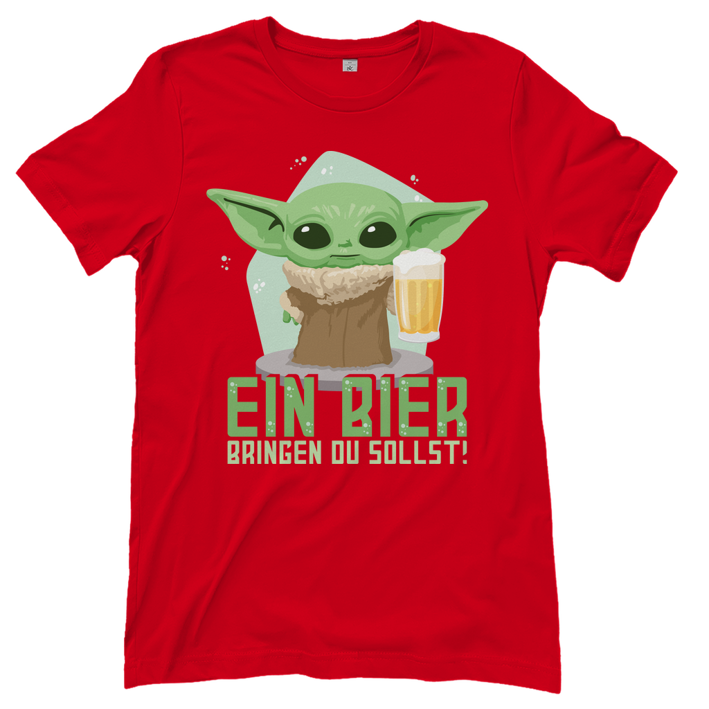 Ein Bier bringen du sollst Baby Yoda Grogu - Damenshirt