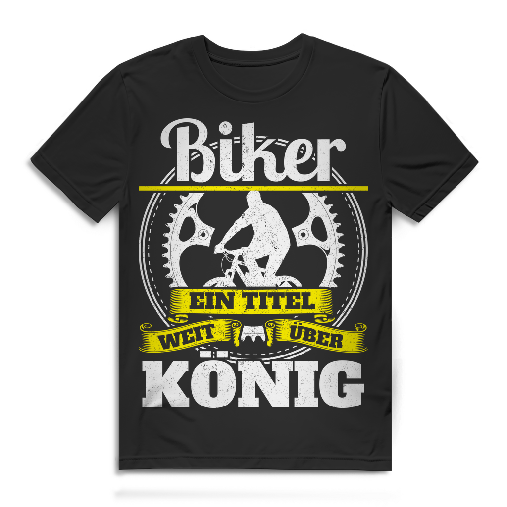 Biker Shirt Herren – Ein Titel weit über König – Fahrrad Spruch Geschenk Idee Black
