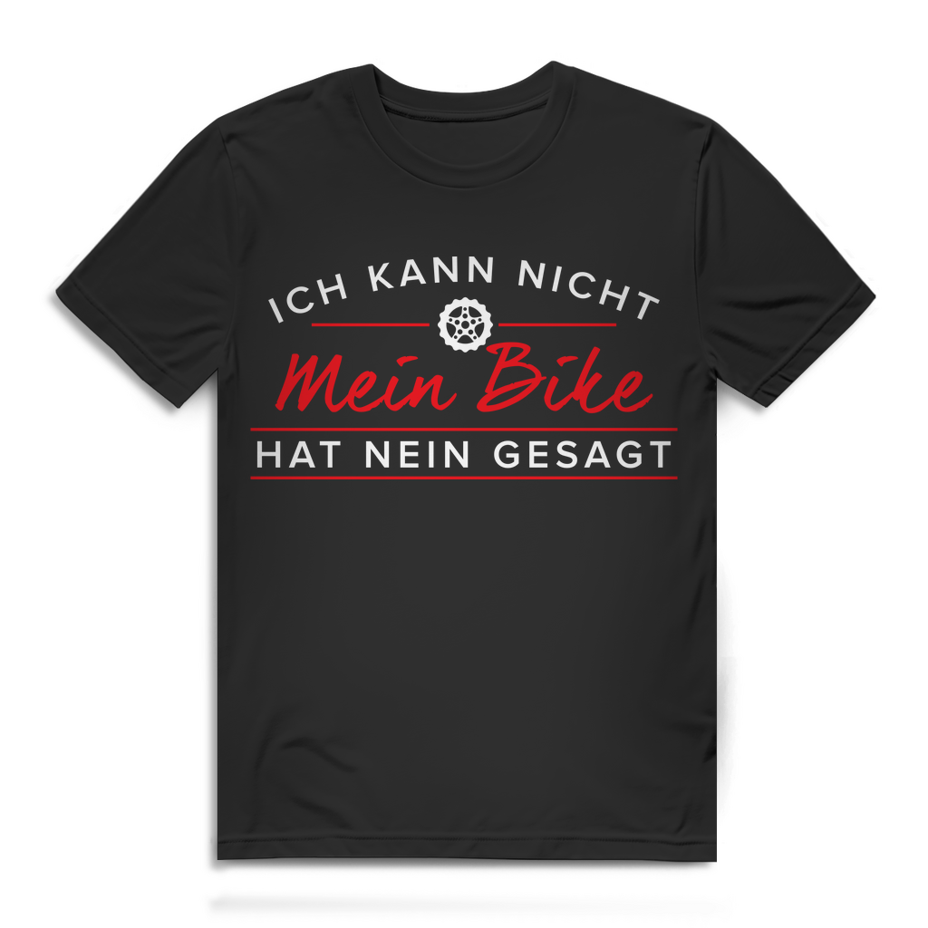 Fahrrad T-Shirt Herren – Ich kann nicht mein Bike hat nein gesagt – Fun Shirt Black