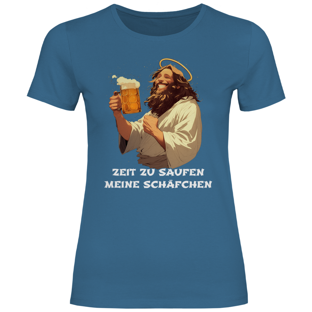 Zeit zu saufen meine Schäfchen - Damenshirt Stone Blue