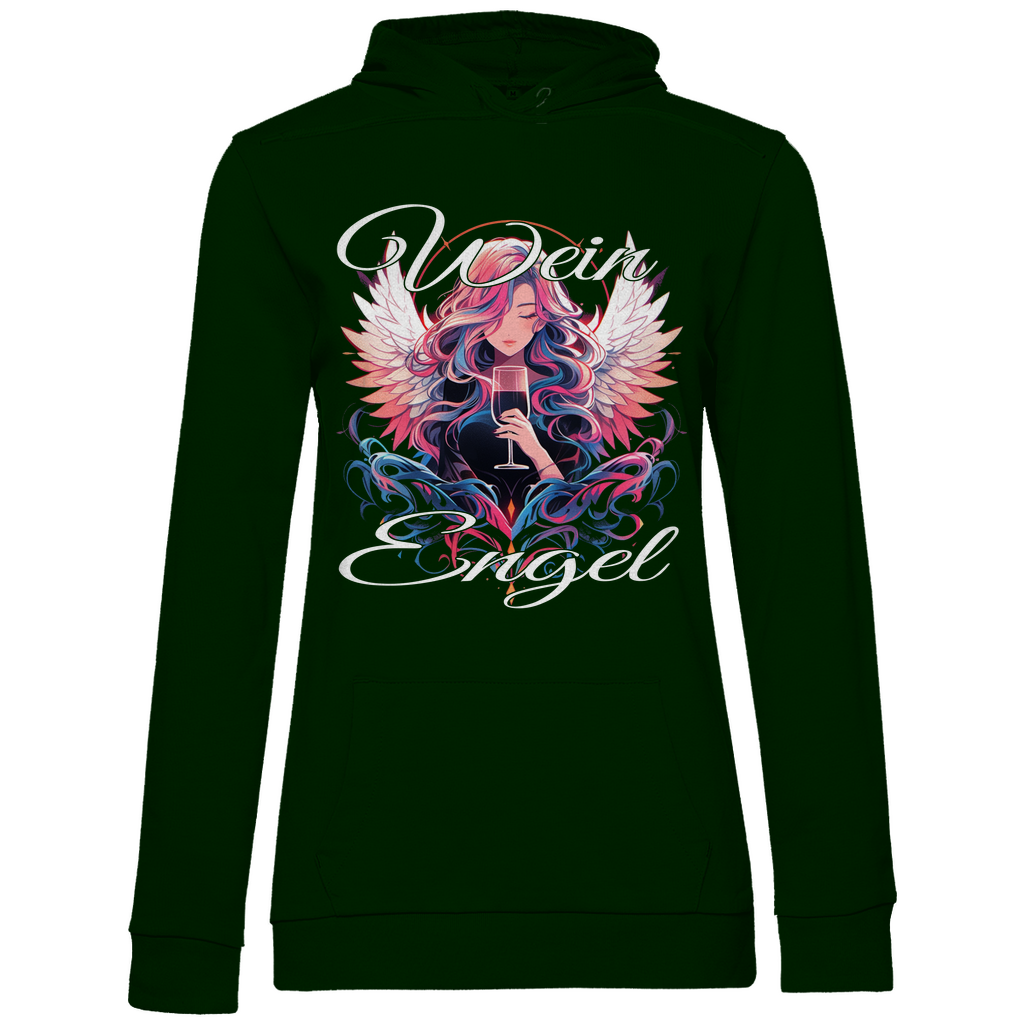 Wein Engel - Damen Hoodie Forest Green