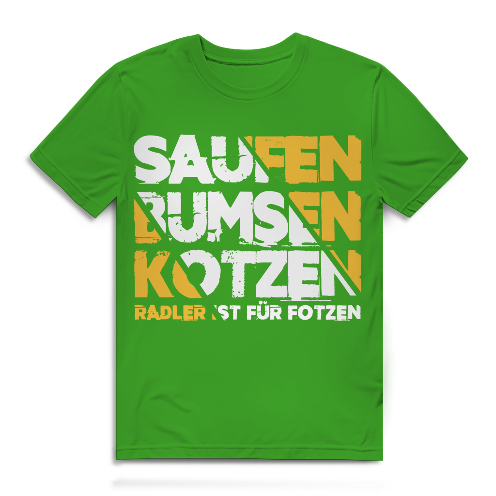 Saufen Bumsen Kotzen Radler ist für Fotzen - Herren Premium Bio T-Shirt