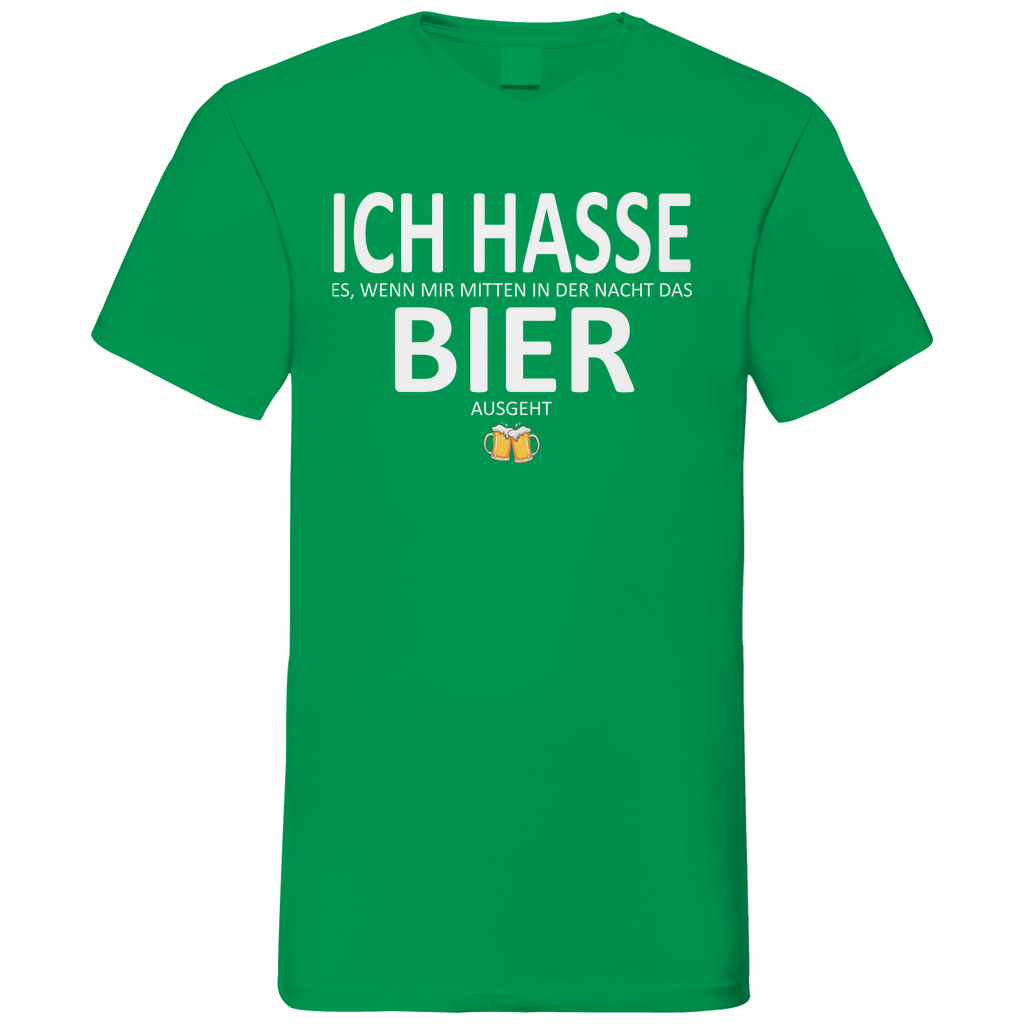 Hasse es wenn mir Bier ausgeht - Herren V-Neck Shirt Kelly Green