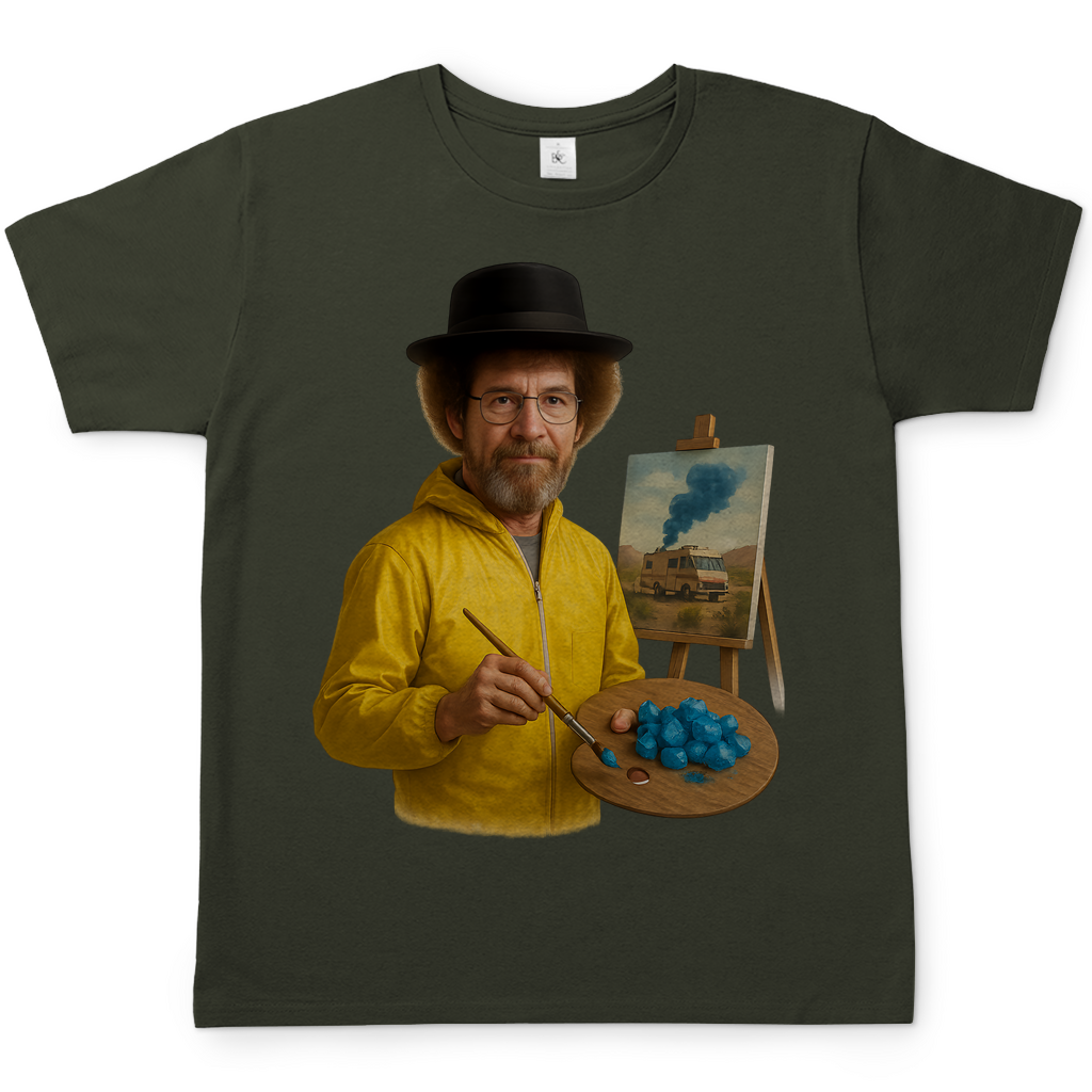 Bob Ross x Walter White Breaking Bad Mashup - Herren T-Shirt Urban Khaki