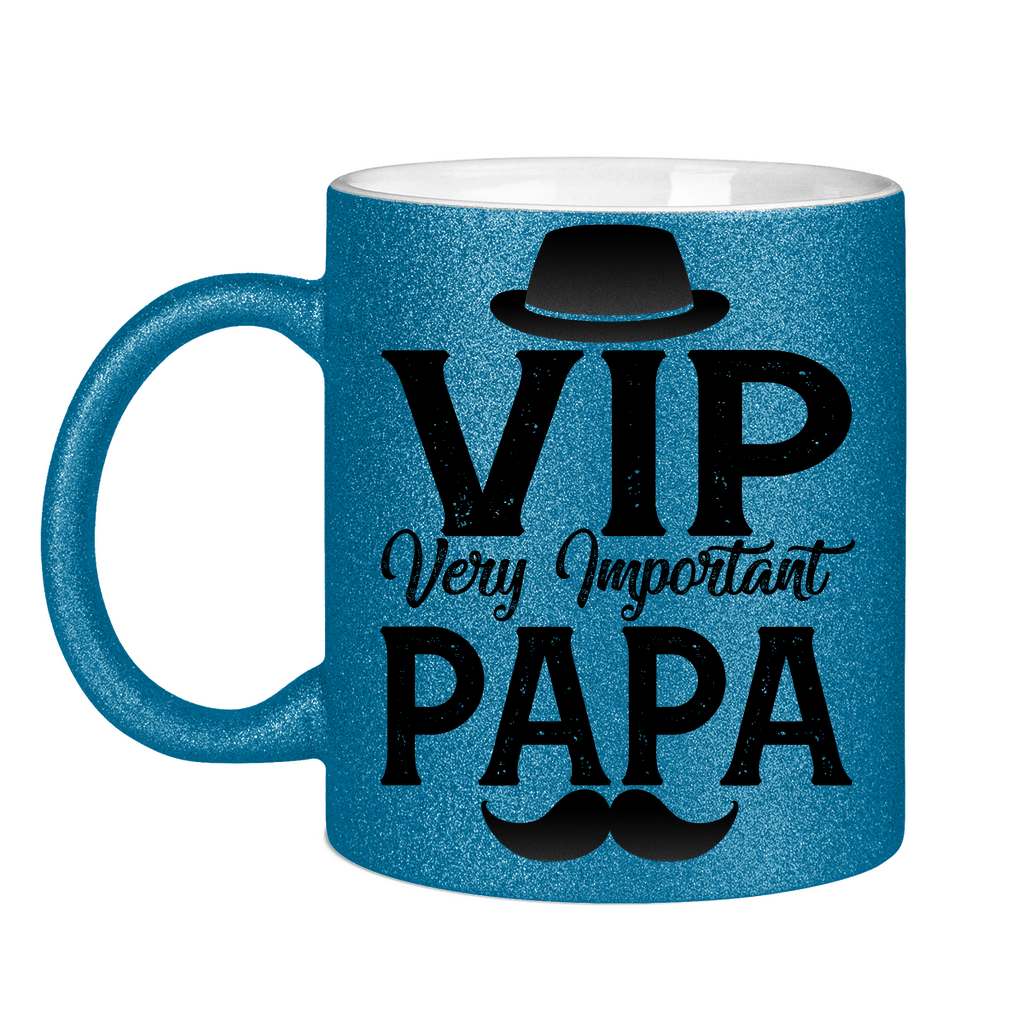 VIP very important Papa - Glitzertasse Blue Glitter One size