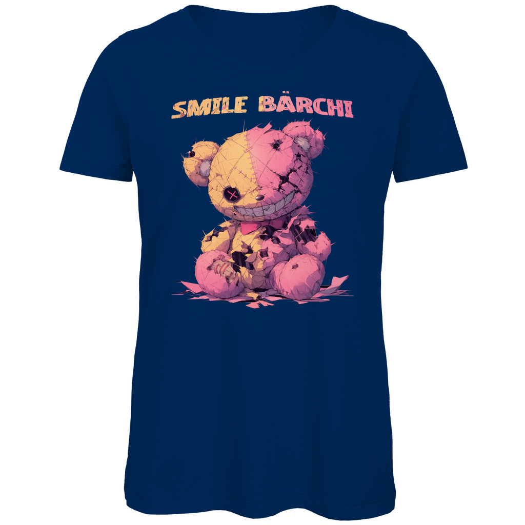 Smile Bärchi - Damen Premium Bio T-Shirt Navy