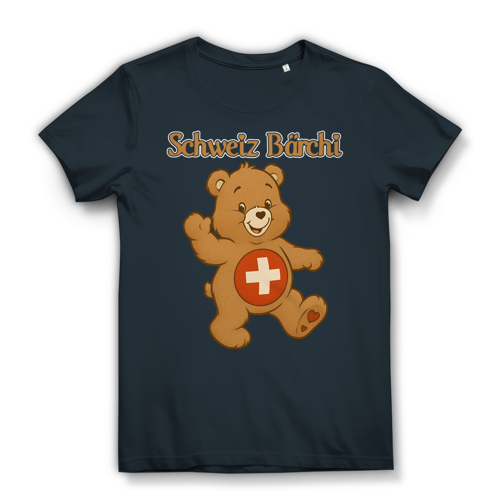 Schweiz Bärchi - Glücksbärchi - Damen Premium Bio T-Shirt Dark Grey