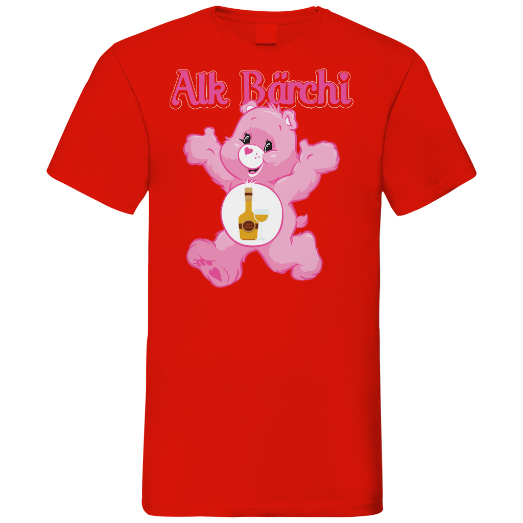 Alk Bärchi - Glücksbärchi - Herren V-Neck Shirt Red
