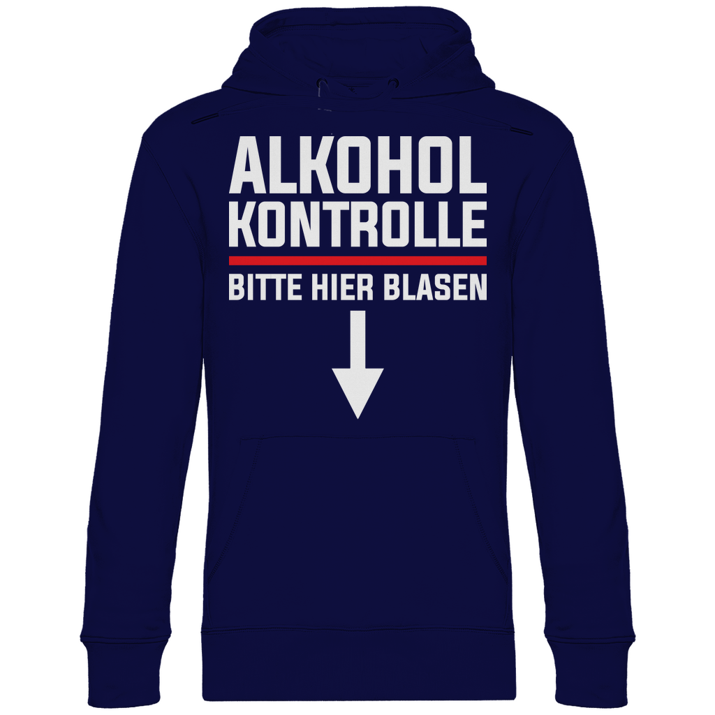 Alkohol Kontrolle bitte hier Blasen - Unisex Hoodie Navy Blue