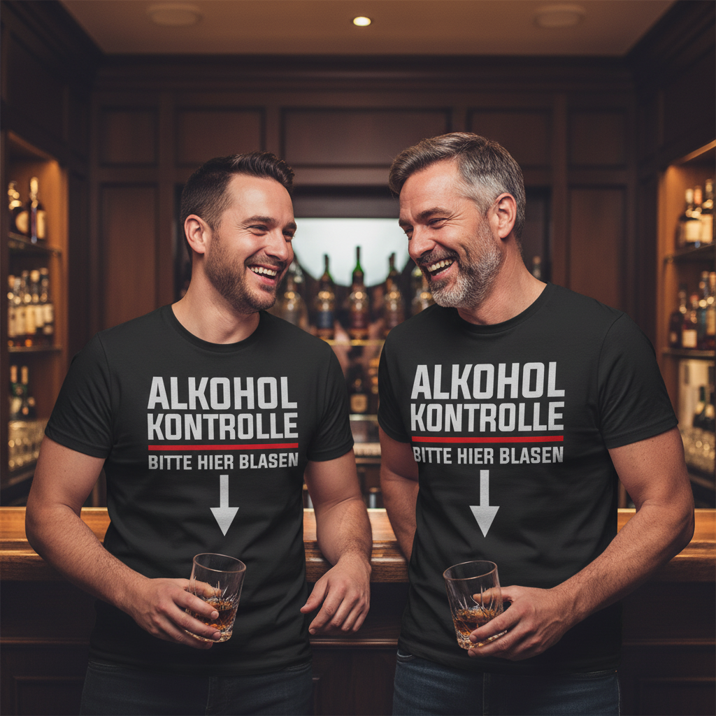 Alkohol Kontrolle bitte hier Blasen - Herren Shirt