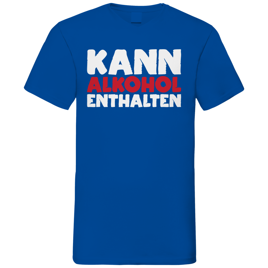 Kann Alkohol enthalten - Herren V-Neck Shirt Royal Blue