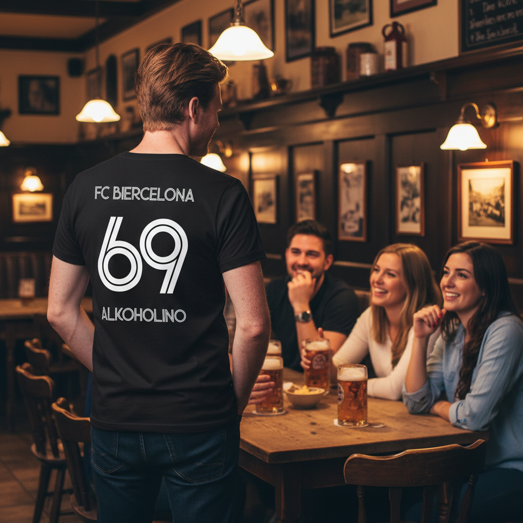 FC Biercelona Alkoholino 69 Fußball - Herren V-Neck Shirt