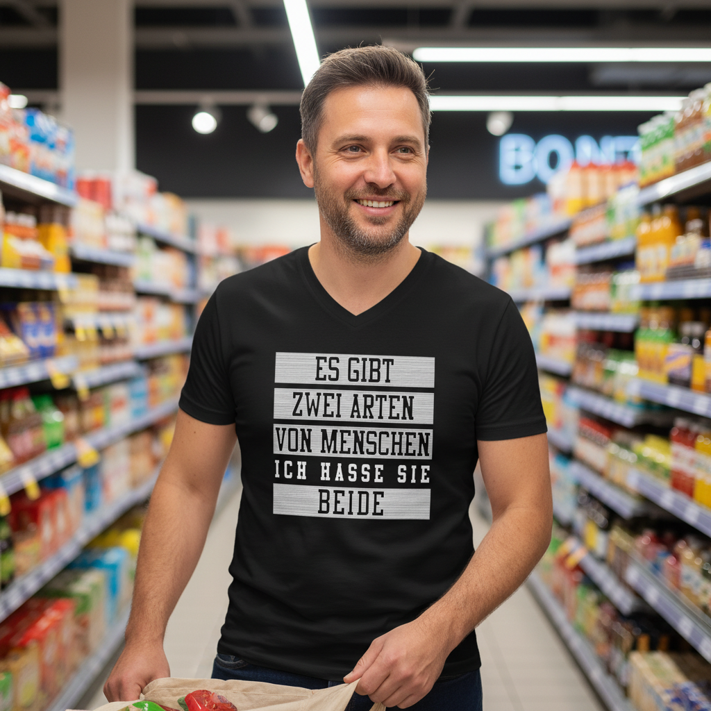 Es gibt zwei Arten von Menschen - Herren V-Neck Shirt