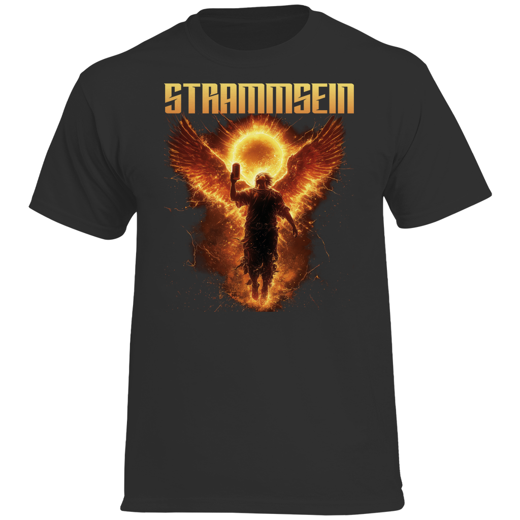 Strammsein Du Ich Wir Bier - Herren Heavy Cotton T-Shirt Black
