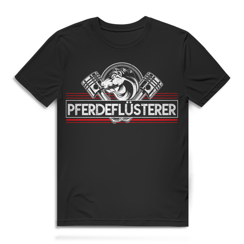 Pferdeflüsterer Shirt Männer – Lustiges Tuning PS Spruchshirt für Schrauber Black