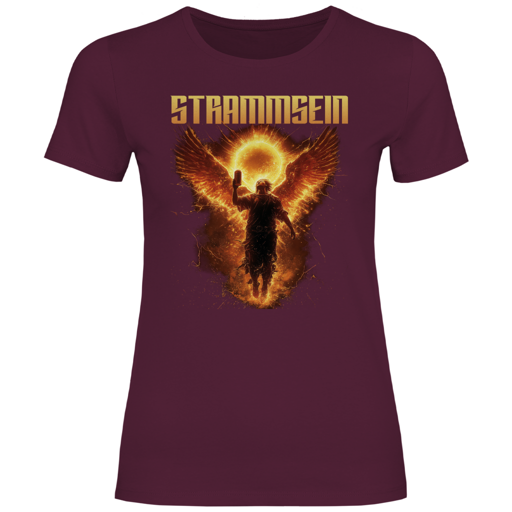 Strammsein Du Ich Wir Bier - Damenshirt Burgundy