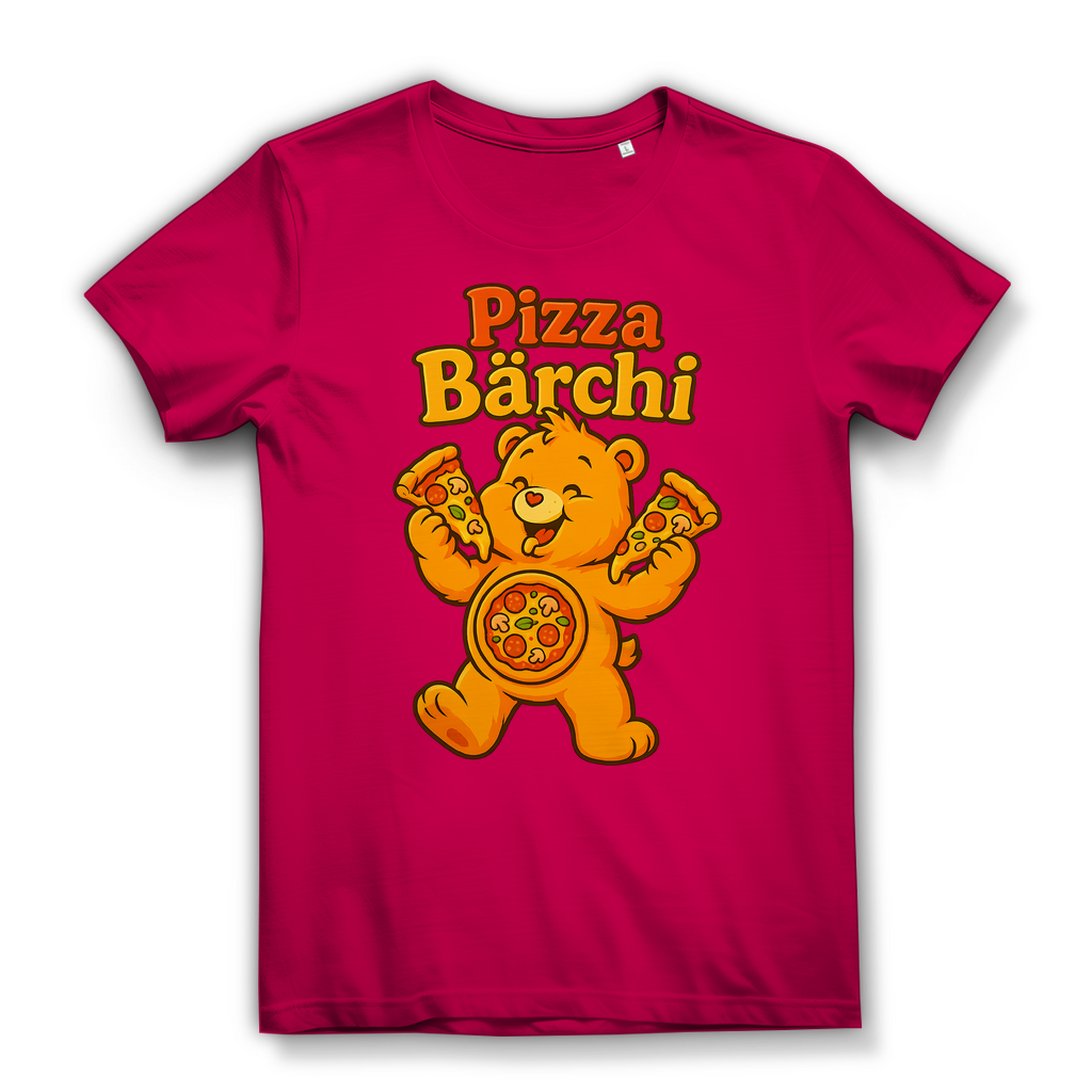 Pizza Bärchi - Glücksbärchi - Damen Premium Bio T-Shirt Fuchsia