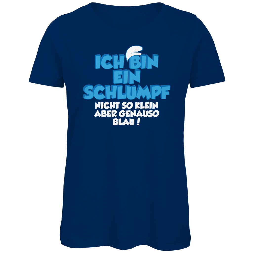 Ich bin ein Schlumpf nicht so klein aber genauso blau - Damen Premium Bio T-Shirt Navy