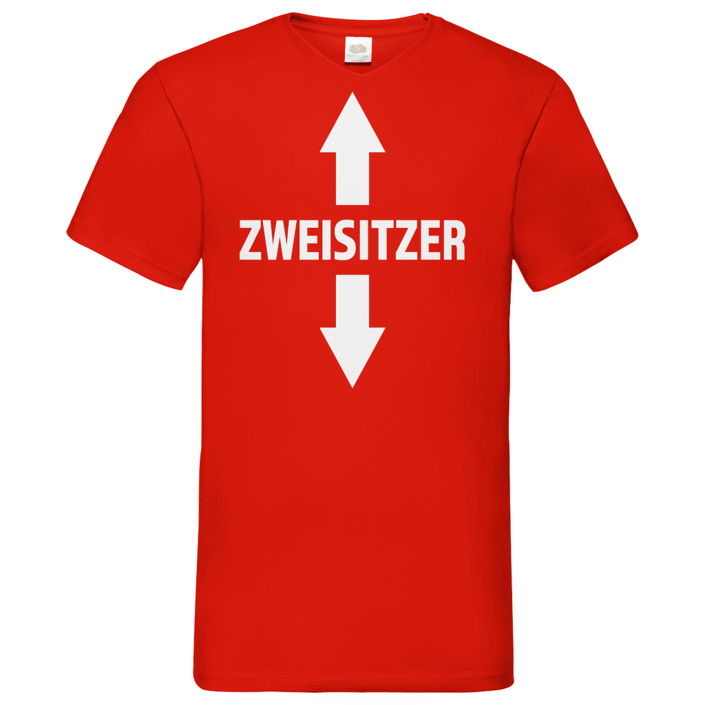 Zweisitzer - Herren V-Neck Shirt Red