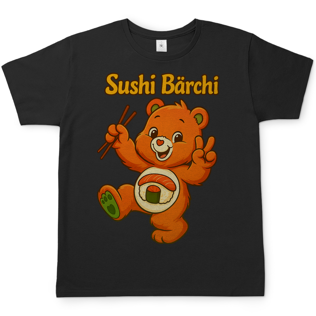 Sushi Bärchi - Glücksbärchi - Herren T-Shirt Black