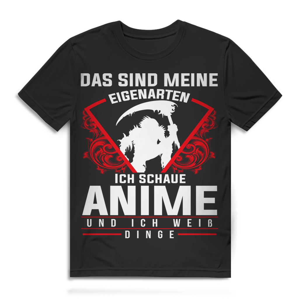 Anime T-Shirt Herren Das Sind Meine Eigenheiten Ich Schaue Und Weiß Dinge Black