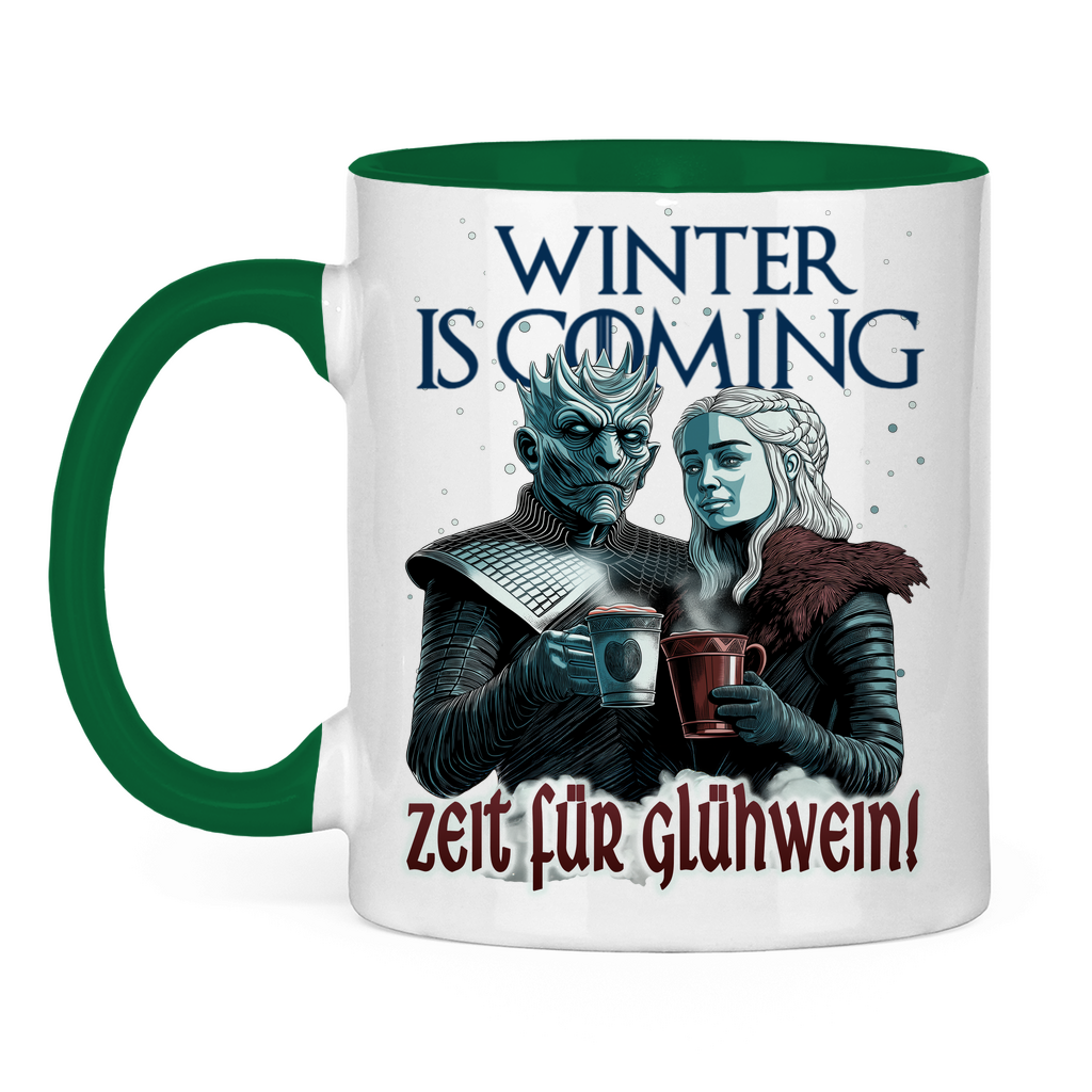 Winter is coming - Zeit für Glühwein - Tasse zweifarbig Green