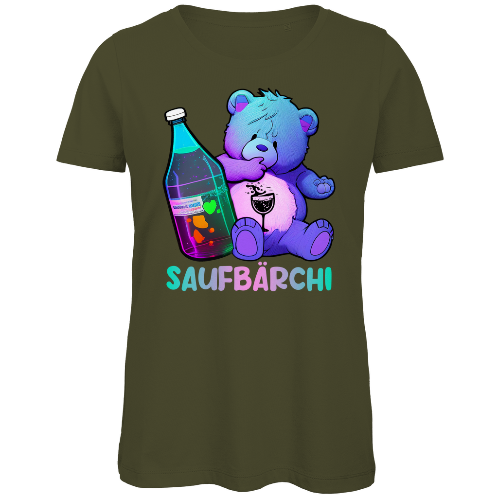 Saufbärchi - Glücksbärchi - Damen Premium Bio T-Shirt Khaki