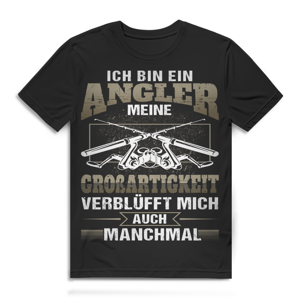Herren T-Shirt Ich bin ein Angler - Meine Großartigkeit verblüfft mich Black